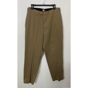VTG NEW Men Tommy Hilfiger Weaving khaki cotton tapered chino dress pants, 33x32